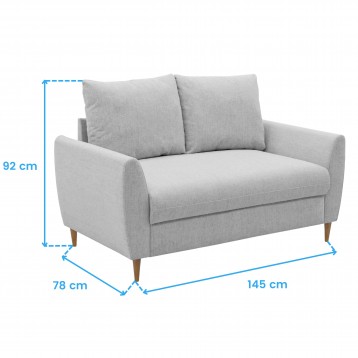 Sofá Mave 2 Plazas Gris Cotas