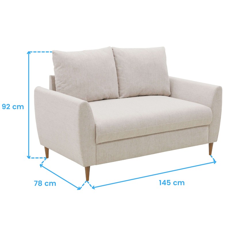 Sofá Mave 2 Plazas Beige Cotas