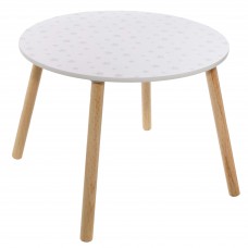 Mesa infantil dormitorio douceur con serigrafía estrellas color blanco 60x60 cm