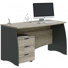 Escritorio Con Cajonera Estilo Moderno Roble Alaska Y Gris Antracita 136 cm Escritorio Con Cajonera Estilo Moderno Roble Alaska Y Gris Antracita 136 cm