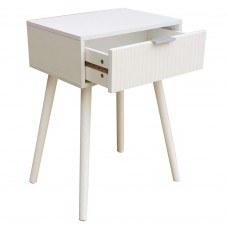 Mesita de noche con cajón Frisa Blanco 40x52 cm