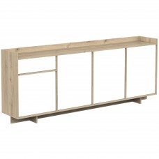 Aparador Salón Lead 4 Puertas Roble Artisan y Blanco Mate 210 cm
