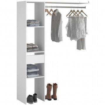 Vestidor Modular De Pared Custom Módulo C Blanco Doble Montaje 138x180 cm