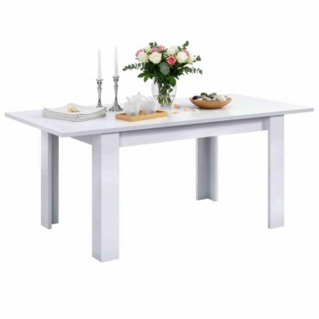 Mesa Comedor Extensible Blanco Mate 140-190x90 cm