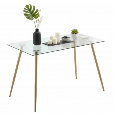 Mesa comedor cristal Asper estilo nórdico 120x70 cm