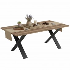 Mesa De Comedor Fija Mónaco Roble Saloon Y Negro Estructurado 180x90 cm Mesa De Comedor Fija Mónaco Roble Saloon Y Negro Estructurado 180x90 cm