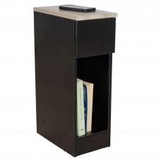 Mesita de Noche Slim Industrial Negro y Taupe 24x60 cm Mesita de Noche Slim Industrial Negro y Taupe 24x60 cm