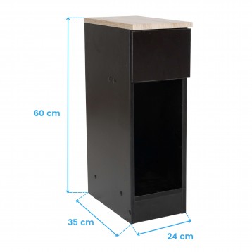 Mesita Slim Negra Cotas