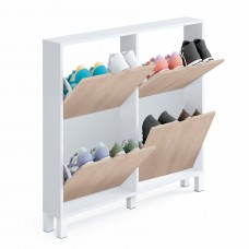 Mueble Zapatero Recibidor Pasillo Mary Blanco Y Roble 97 cm Mueble Zapatero Recibidor Pasillo Mary Blanco Y Roble 97 cm