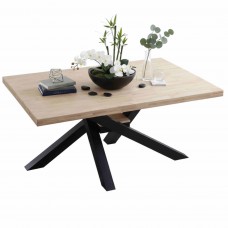 Mesa madera roble nordish Xena pata cruzada negra metal 160x100 cm