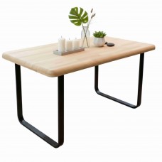 Mesa De Comedor Fija Dans Color Roble Nordish y Negro 140x80 cm