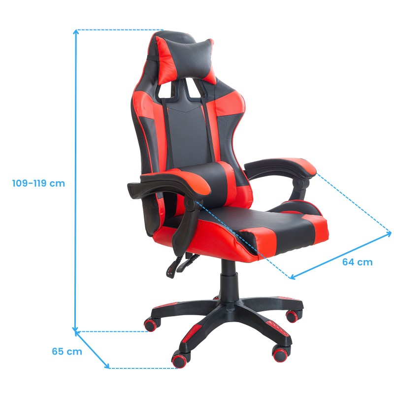 Silla Gaming Koe Color Rojo y Negro