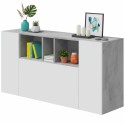 Aparador Loira 3 puertas color blanco y cemento 150 cm