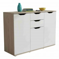Aparador Salón Parc 3P 2C Color Roble Sonoma y Blanco Mate 108 cm