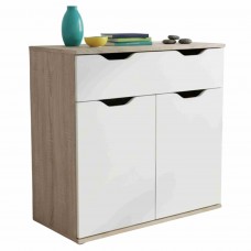 Aparador Salón Parc 2P 1C Color Roble Sonoma y Blanco Mate 80 cm