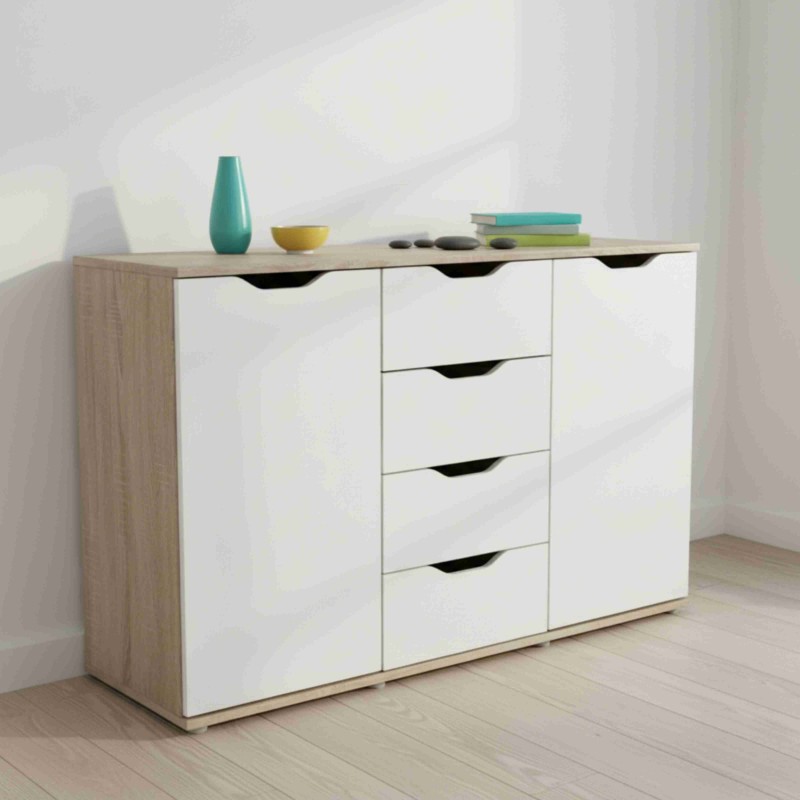 Aparador Salón Parc 2P 4C Color Roble Sonoma y Blanco Mate 120 cm