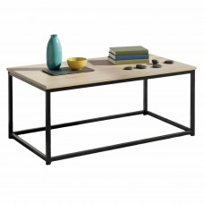 Mesa de Centro salón comedor fija color Roble Sonoma y Negro 90x48 cm