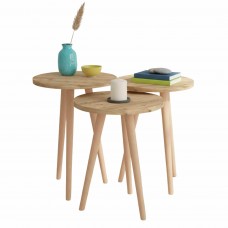 Mesas de Centro Para Salón 3 Unidades Roble Safir y Haya Mesas de Centro Para Salón 3 Unidades Roble Safir y Haya