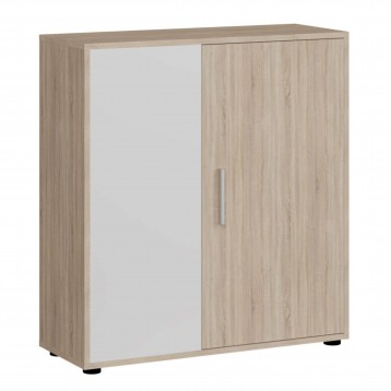 Aparador Salón Moderno Rom Color Roble Sonoma y Blanco Mate 80 cm