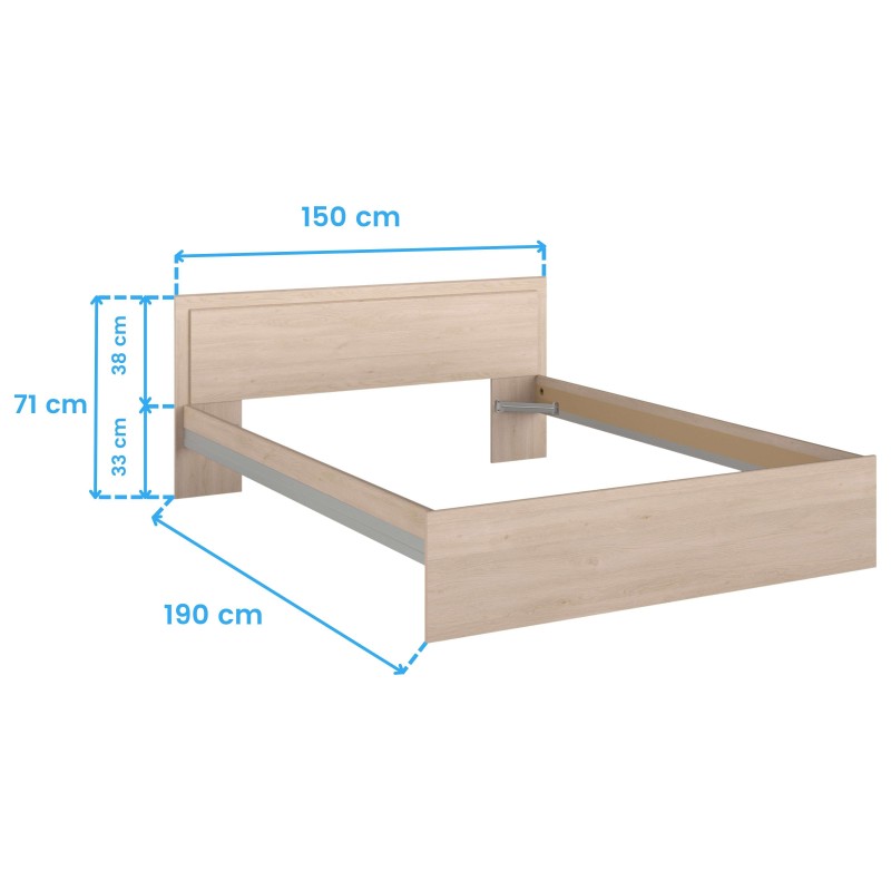 Cama Baltic Roble Cotas