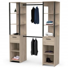 Vestidor Gary 2 Columnas Estilo Industrial Color Roble Kronberg y Negro 160x200 cm Vestidor Gary 2 Columnas Estilo Industrial Color Roble Kronberg y Negro 160x200 cm
