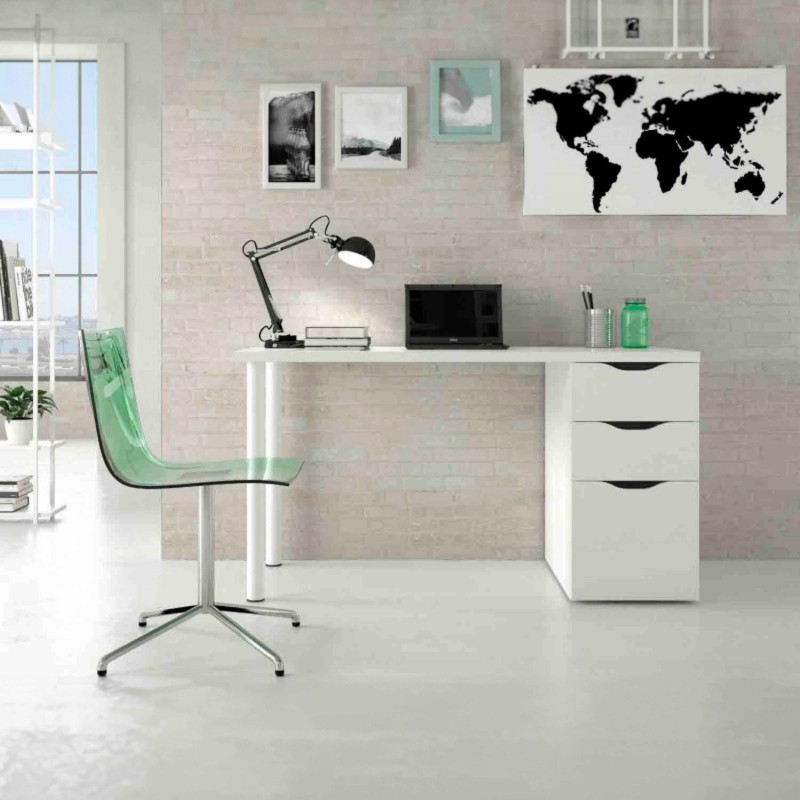 Conjunto Estanterías y escritorio Athena color blanco Conjunto Estanterías y escritorio Athena color blanco