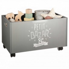 Baúl Bazar con Ruedas en Color Gris 48x29x28 cm