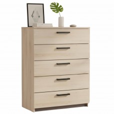 Cómoda Watson 5 cajones Roble kronberg y Roble waterford 80x103 cm