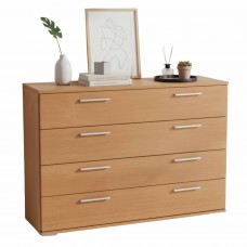 Cómoda Ancha Clásica Color Cerezo 4 Cajones 102x82 cm