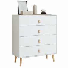 Cómoda 4 Cajones Anzio de Dormitorio en Blanco Mate 80x94 cm Cómoda 4 Cajones Anzio de Dormitorio en Blanco Mate 80x94 cm