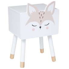 Mesita de Noche Infantil Fox Douceur con Serigrafia de Zorro Color Blanco Mesita de Noche Infantil Fox Douceur con Serigrafia de Zorro Color Blanco