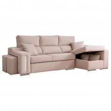 Sofá Chaise Longue 3 Plazas Oscar Color Beige 263 cm