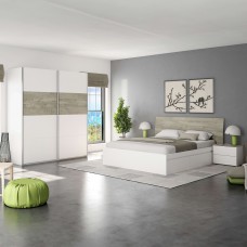 Dormitorio Matrimonio Estilo Nórdico Pack Roble Alaska y Blanco Dormitorio Matrimonio Estilo Nórdico Pack Roble Alaska y Blanco