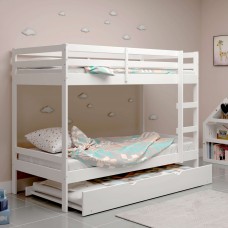 Litera Juvenil Rabbit Con Cajón Inferior Color Blanco Estilo Moderno 195x153x101 cm