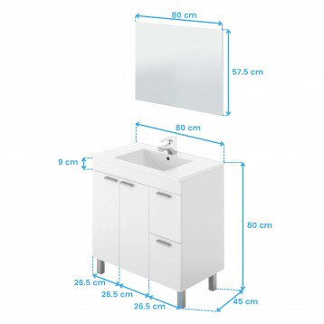 Pack Baño Blanco Mueble Cotas