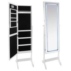 Espejo Joyero De Pie Dormitorio con Led Bettany Blanco 42x126x15 cm Espejo Joyero De Pie Dormitorio con Led Bettany Blanco 42x126x15 cm