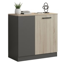 Armario Auxiliar Oficina Nibis en Roble Sonoma y Gris Antracita 80x78x40 cm