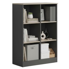 Estantería Auxiliar Nibis Color Roble Sonoma y Gris Antracita Colección Nibis 80x117x40 cm