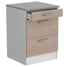 Módulo Inferior Cocina EKO 3 Cajones Roble Jackson y Blanco Mate 60X60 cm Módulo Inferior Cocina EKO 3 Cajones Roble Jackson y Blanco Mate 60X60 cm