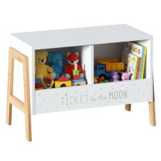 Mueble Infantil Baúl con 2 Compartimentos Color Blanco y Roble Claro 60x40x30 cm Mueble Infantil Baúl con 2 Compartimentos Color Blanco y Roble Claro 60x40x30 cm