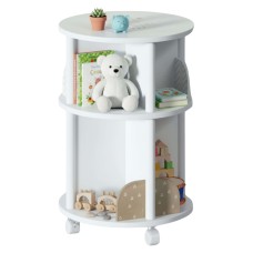 Mueble Infantil Librería Redonda en Blanco y Rosa 40x59 cm