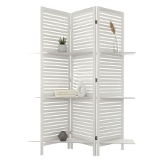 Biombo Separador De Ambientes 3 Paneles Tiam Color Blanco