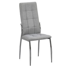 Silla De Comedor Moderno Laci De Tela Color Gris Con Detalles