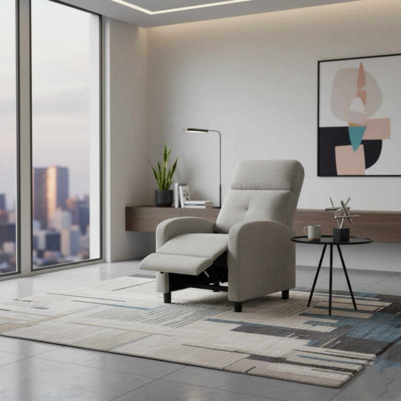 Sillón Relax Reclinable Denmark Salón Color Gris Claro Sillón Relax Reclinable Denmark Salón Color Gris Claro