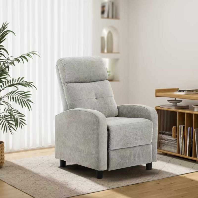 Sillón Relax Reclinable Denmark Salón Color Gris Claro Sillón Relax Reclinable Denmark Salón Color Gris Claro