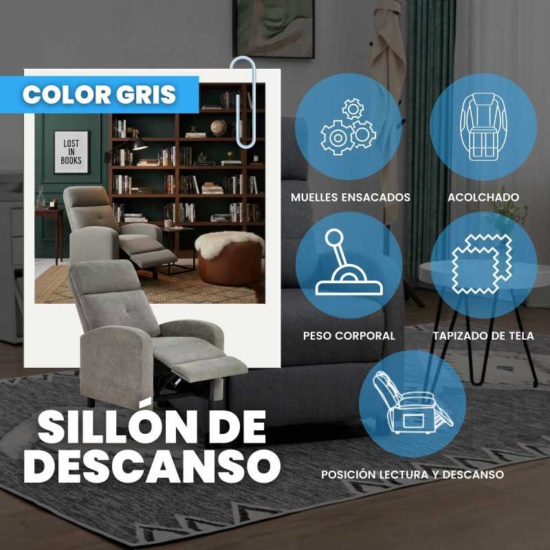 Sillón Relax Reclinable Denmark Salón Color Gris Sillón Relax Reclinable Denmark Salón Color Gris