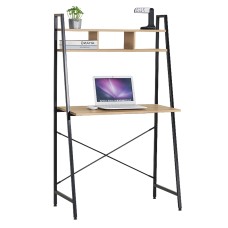 Mesa Escritorio Ordenador Simply con Estante Color Roble Cambrian y Negro 86 cm