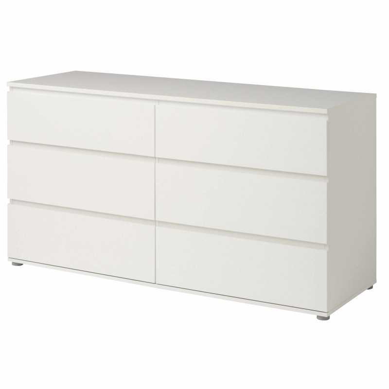 Cómoda Sven con 6 Cajones Blanco Mate 151x82 cm Cómoda Sven con 6 Cajones Blanco Mate 151x82 cm