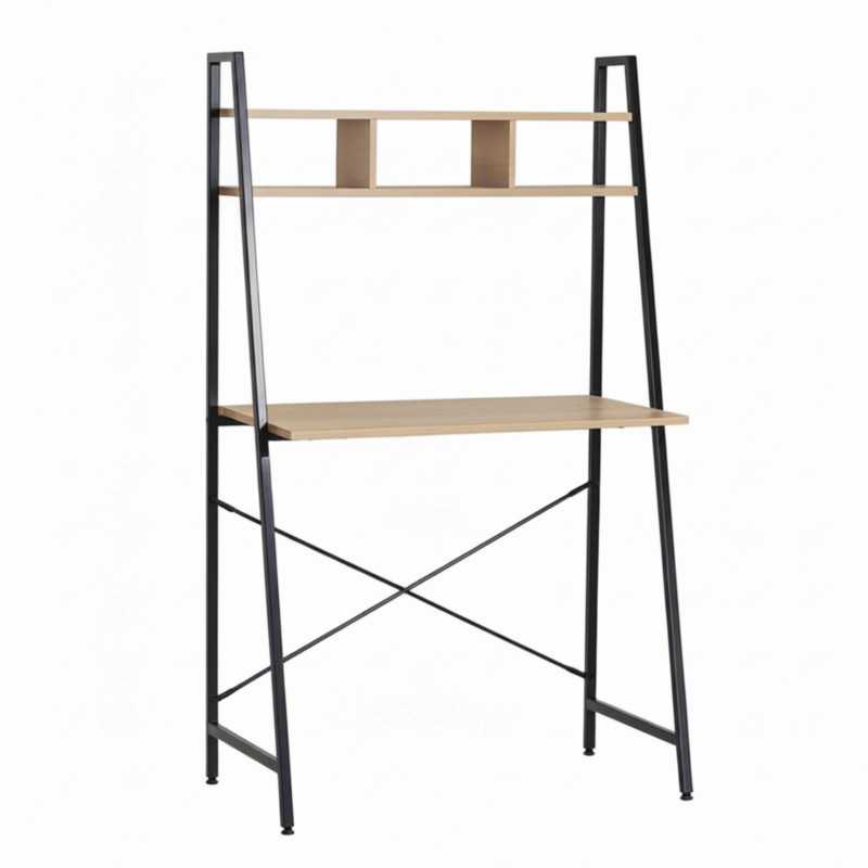 Mesa Escritorio Ordenador Simply con Estante Color Roble Cambrian y Negro 86 cm