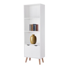 Estantería Fiano Salón 3 Estantes Blanco Mate 50x160x30 cm